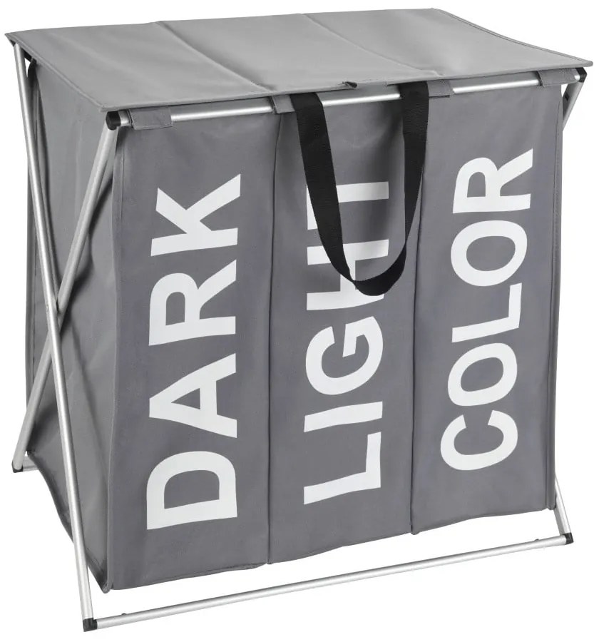 Trio 3 rekeszes szürke szennyestartó, 118 l - Wenko