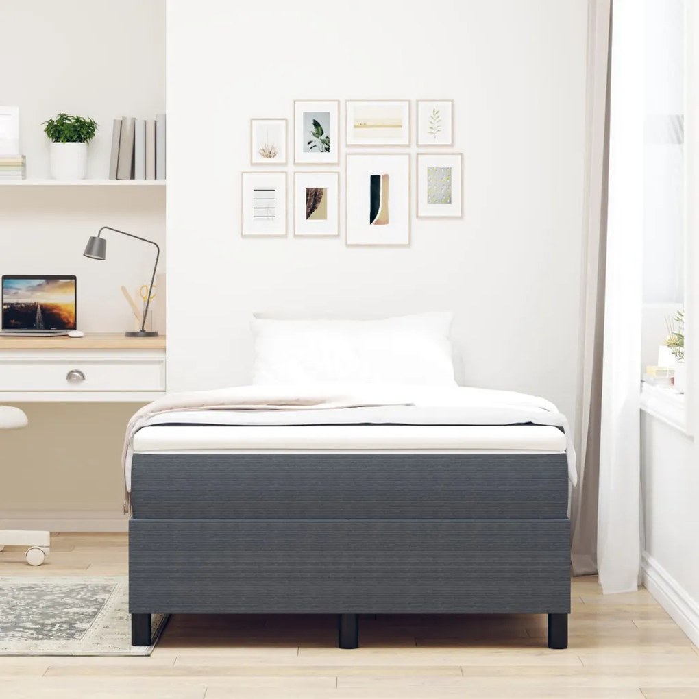 Boxspring Ágy Sötétszürke Kis dupla Corduroy Anyag