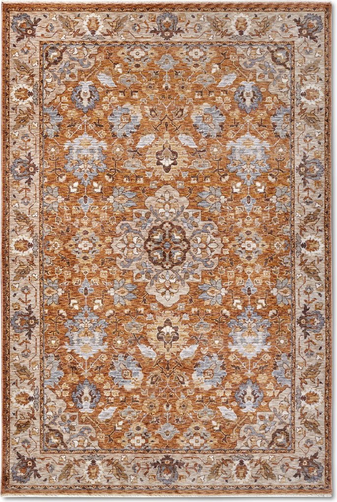 Hagyományos szőnyeg nappaliba 120x170cm,klasszikus narancssárga-krém minta