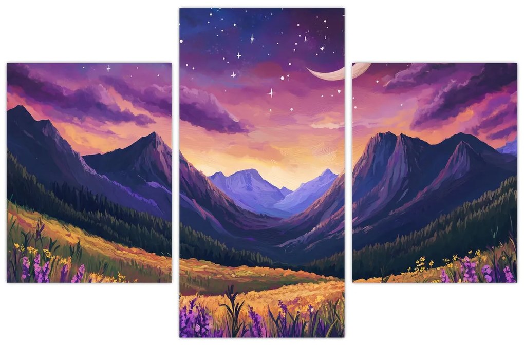 Kép - Lila táj (90x60 cm)