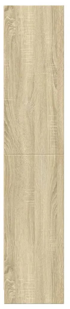 sonoma tölgy színű szerelt fa könyvszekrény 57x28,5x107,5 cm