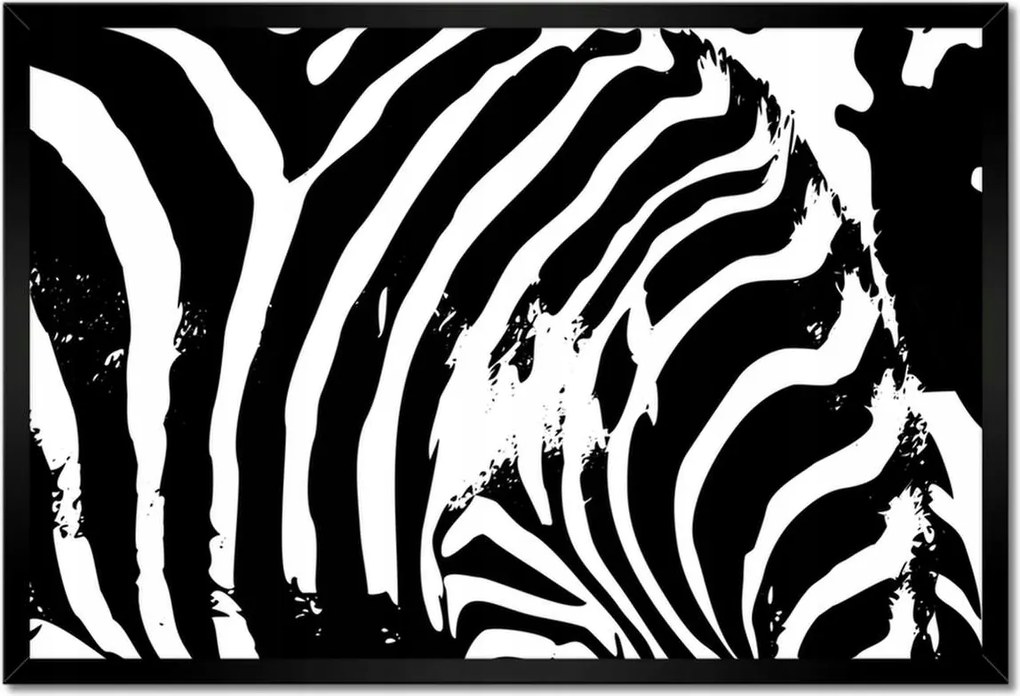 Poszter keretben 60x40 Zebra csíkos állat
