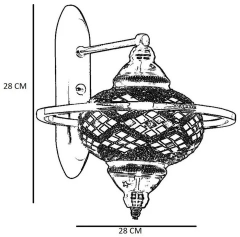 YENI fali lámpatest 1xE27/40W/230V, bronz