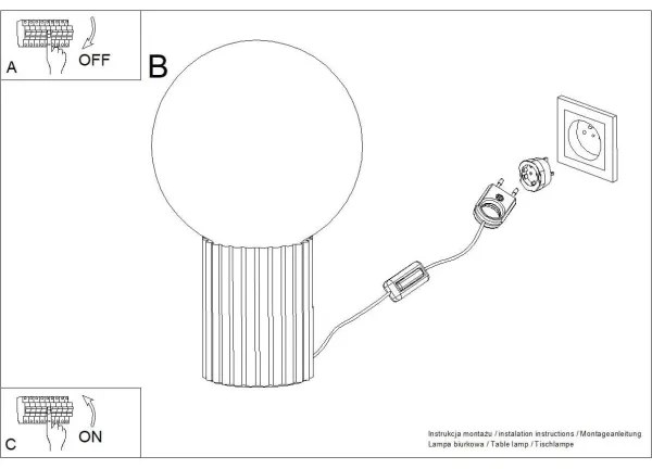 Sollux SL.1711 - Asztali lámpa HALO 1xG9/8W/230V átm. 12 cm fehér