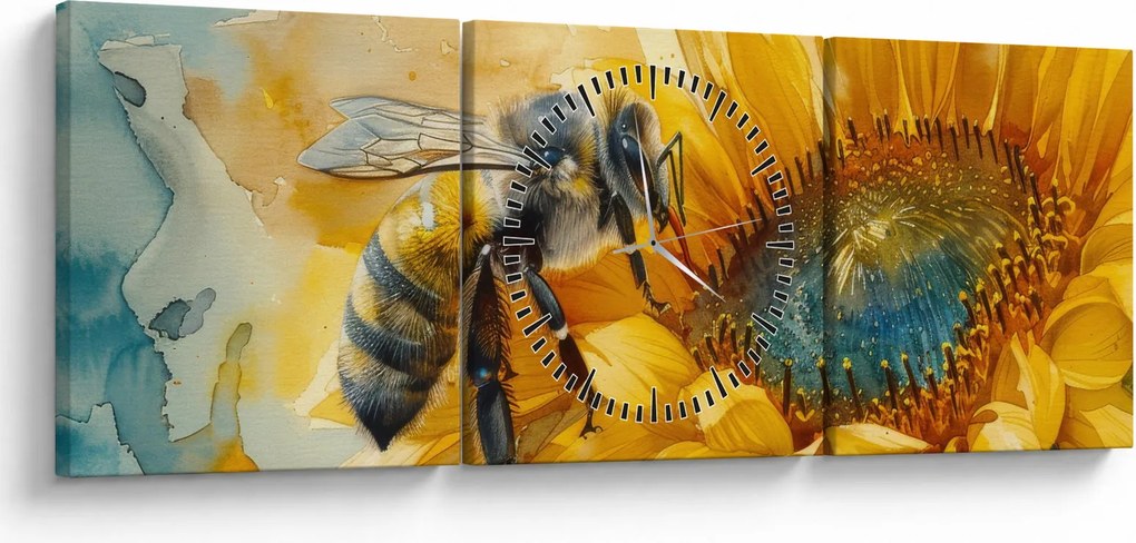 Kép - Méh, akvarell (órával) (90x30 cm)