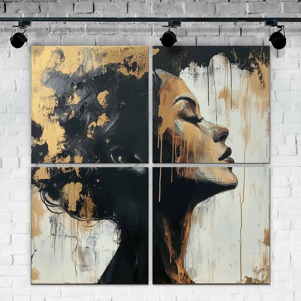 DUBLEZ | Arany kép - Női portré fából