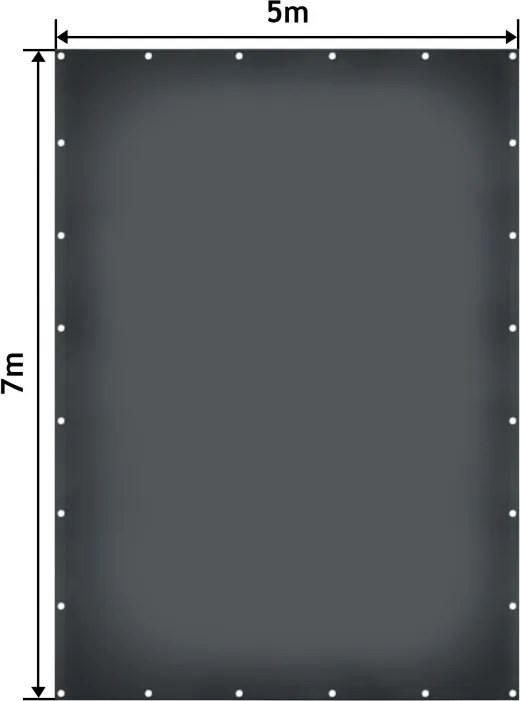 JAGO Ponyva 650 g/m² alumínium háló 5 x 7 m antracit