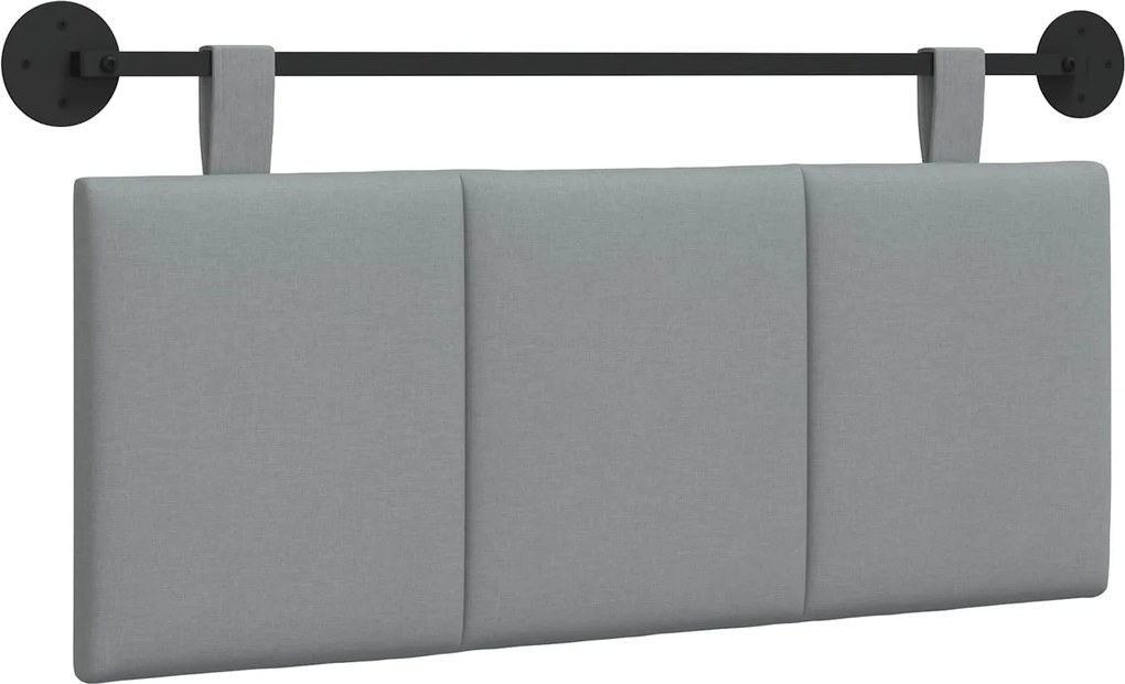 vidaXL Fali Fejtámla Csíkos Világosszürke 110 x 55 x 5 cm szövet