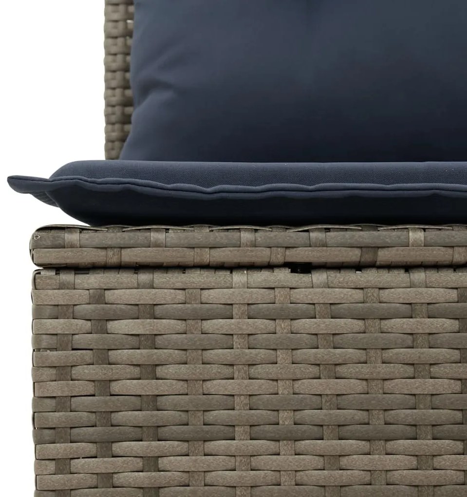 5 részes szürke polyrattan kerti ülőgarnitúra párnával