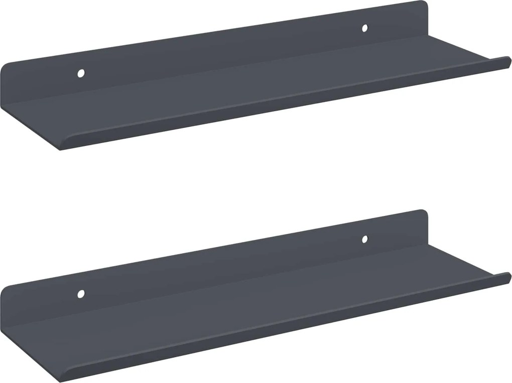 vidaXL Lebegő polc 2 pcs Antracit 30 x 9 x 2,5 cm Acél