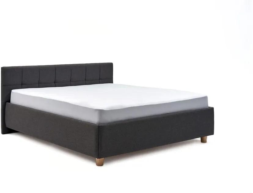 Leda sötétszürke kétszemélyes ágy ágyráccsal és tárolóhellyel, 180 x 200 cm - AzAlvásért