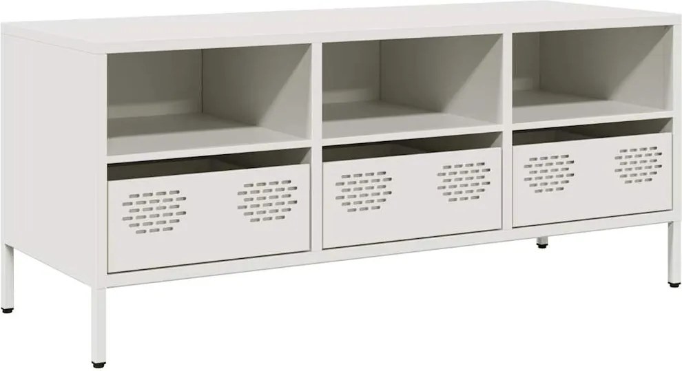 vidaXL fehér hidegen hengerelt acél TV-szekrény 101,5 x 39 x 43,5 cm