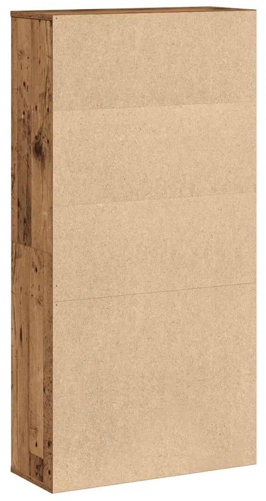 antik fa színű szerelt fa könyvespolc 60x24x120 cm