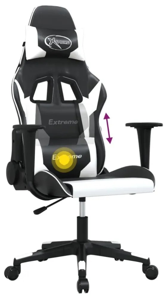 vidaXL fekete és fehér műbőr masszázsjátékszék