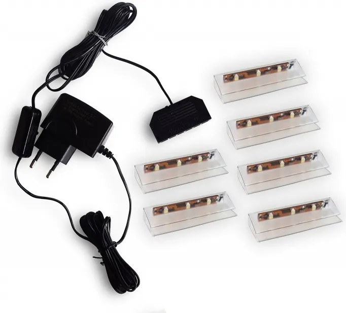 Rejtett LED világítás fürdőszoba és nappali bútorokhoz 8 LED 6 NÉGYZET