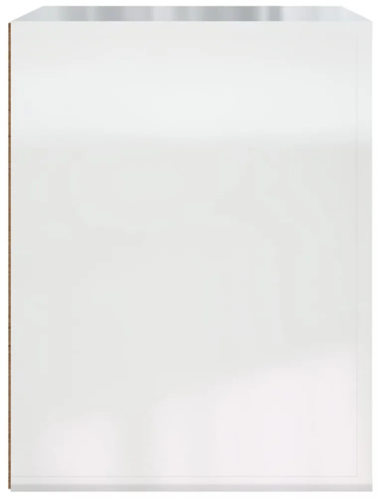 magasfényű fehér falra szerelhető éjjeliszekrény 50x36x47 cm