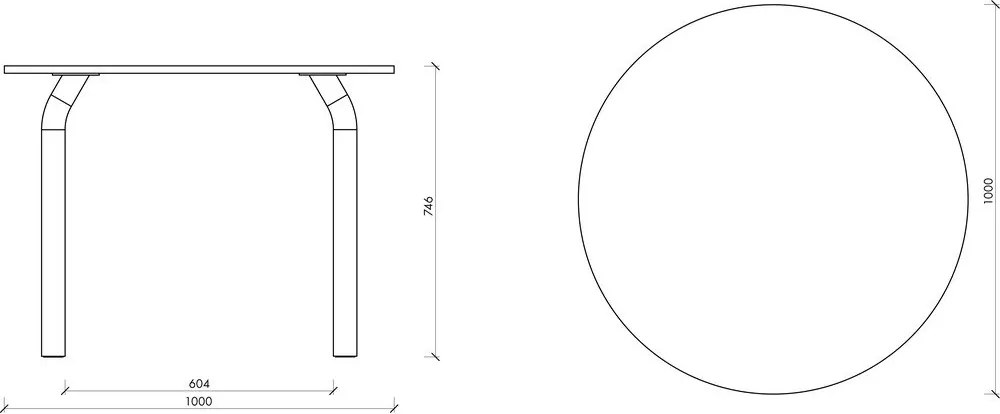 Kerek étkezőasztal ø 100 cm Meko – noo.ma