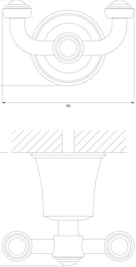 OMNIRES AL53120CR - Fali kampó ART LINE fényezett króm