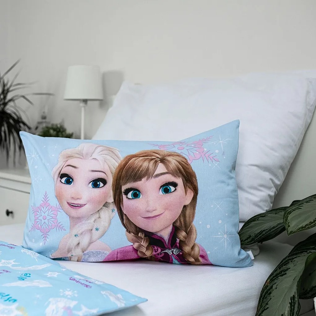 Disney Jégvarázs Light Blue gyerek, ovis ágyneműhuzat 100×135 cm, 40×60 cm