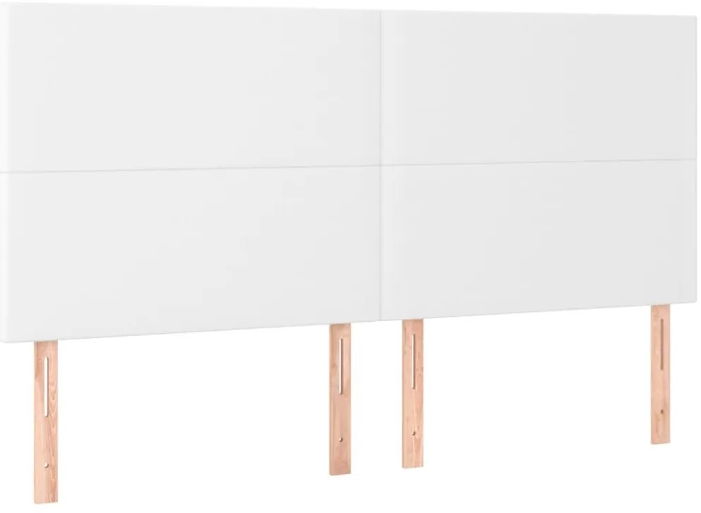 fehér műbőr LED-es fejtámla 180x5x118/128 cm
