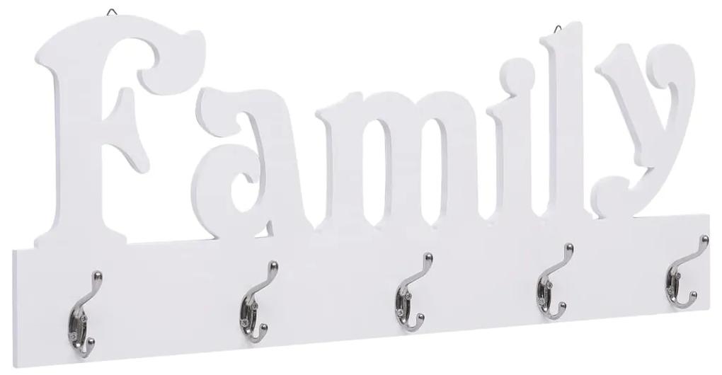vidaXL "FAMILY" feliratú fali fogas 74 x 29,5 cm