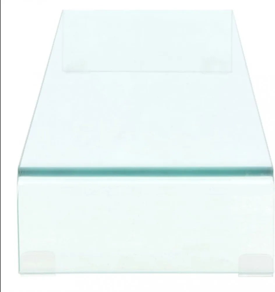 Átlátszó üveg TV/monitor állvány 110x30x13 cm