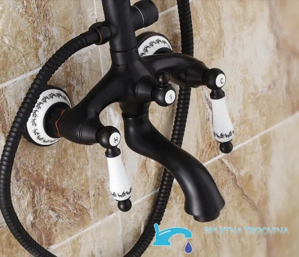 Zuhanyrendszer NSC NSC46982 érzékelővel, sárgaréz testtel, többféle színben, például matt fekete és sötét bronz