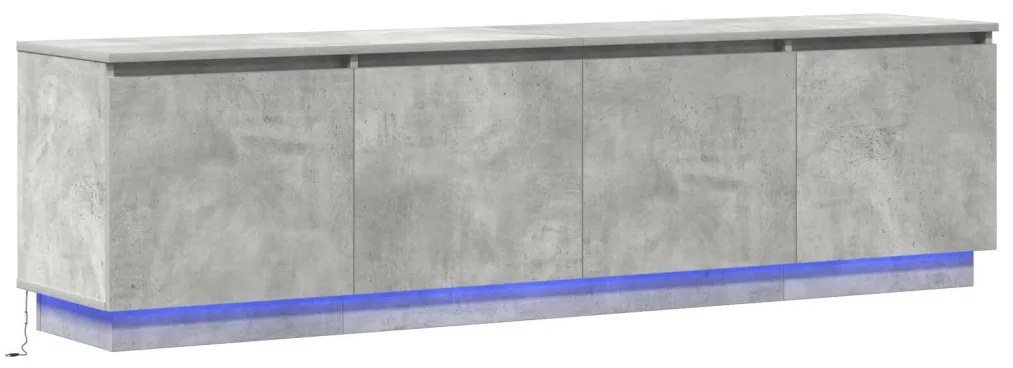 TV szekrény LED beton szürke 180x38x49 cm műgyanta