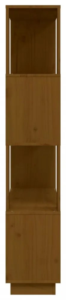 mézbarna tömör fenyőfa könyvszekrény/térelválasztó 80x25x132 cm
