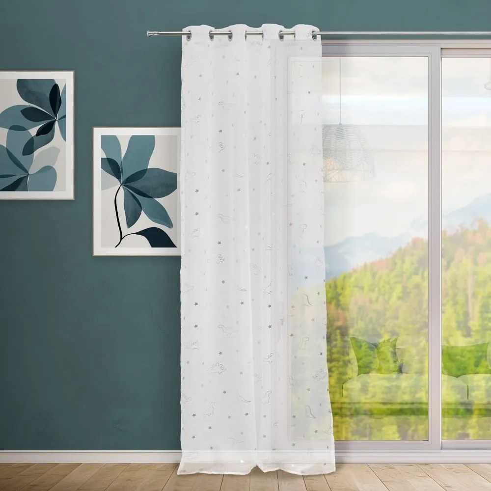 Fehér-ezüstszínű fényáteresztő függöny 140x260 cm Dinos – Casa Selección
