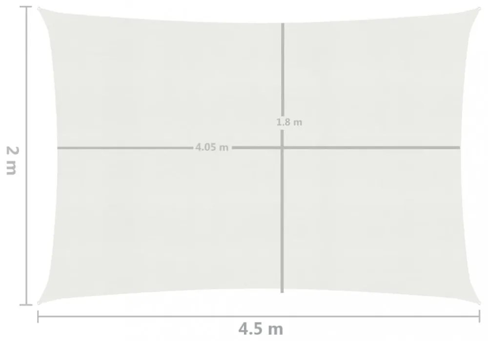 fehér HDPE napvitorla 160 g/m² 2 x 4,5 m