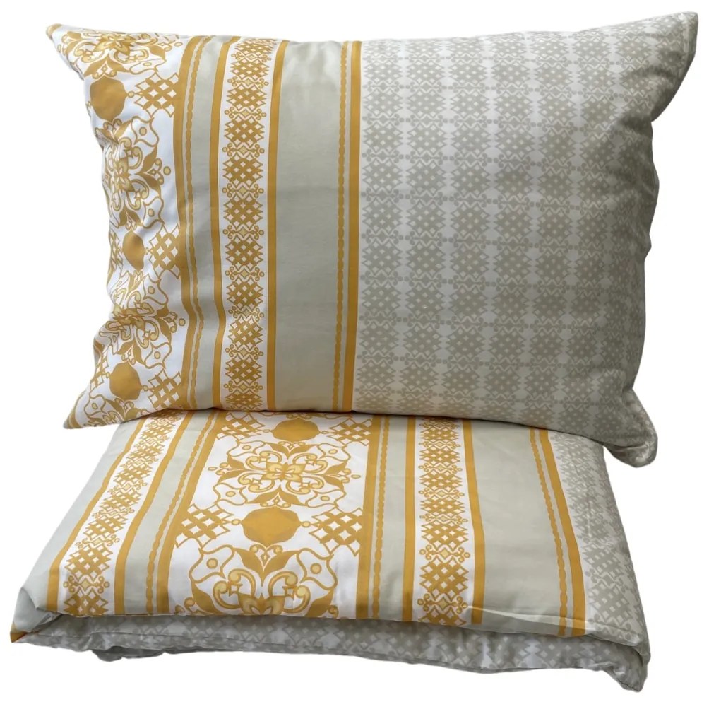 Pamut ágynemű Angelika Gold TiaHome - 2x Párna 90x70cm, 1x Paplan 200x220cm