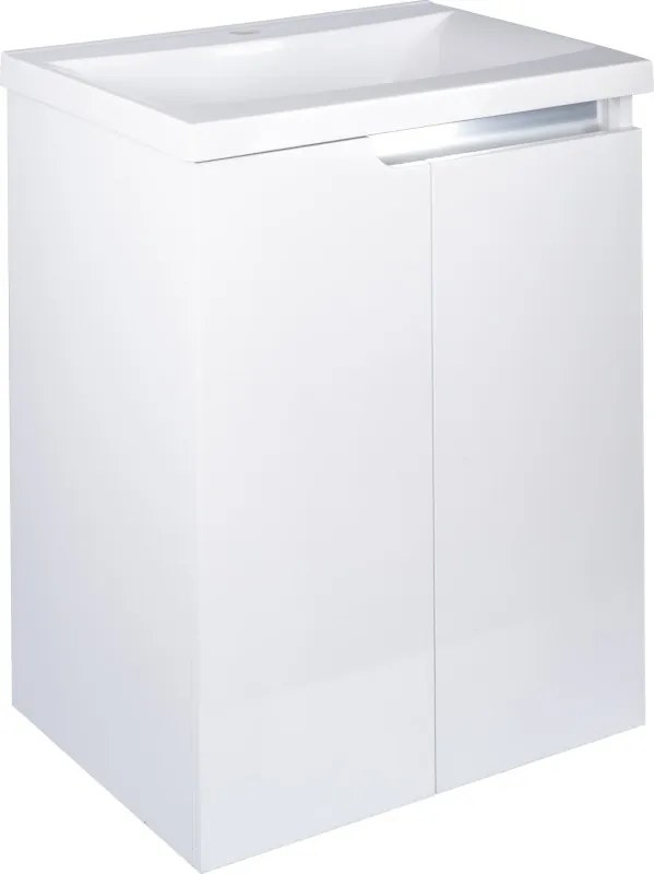 Piramida EURIDIKA fali /álló fürdőszobabútor - műmárvány mosdóval - 2 ajtós - 60 x 75 x 46 cm