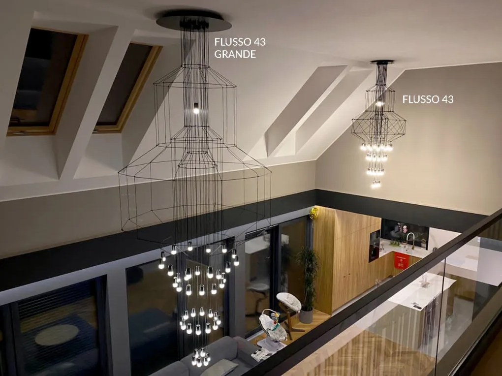 KING HOME JD0032-43P FLUSSO Modern Led Függesztett Lámpa Fekete G9 IP20