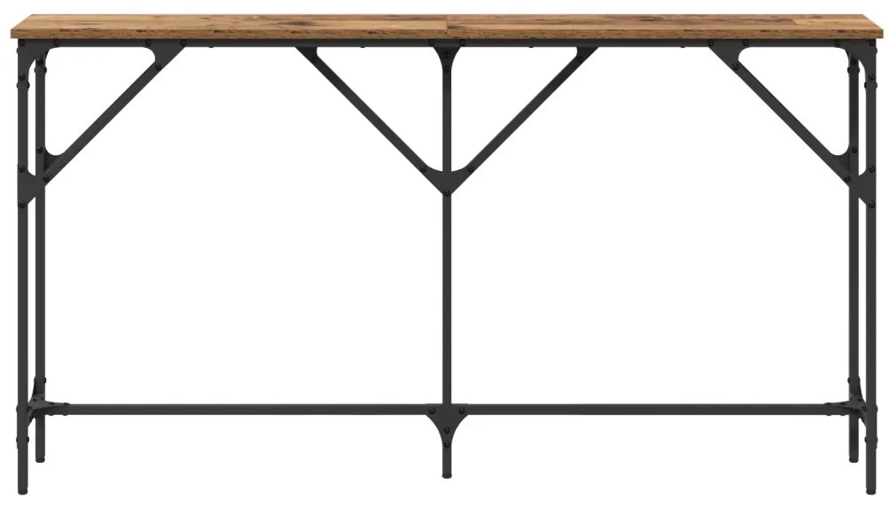 Konzol Asztal Régi Fa 140x23x75 cm Műanyag Fa