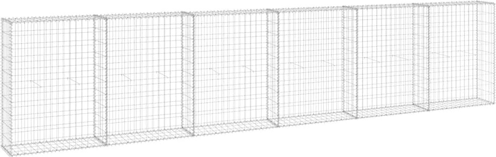 vidaXL horganyzott acél gabion fal fedéllel 300 x 30 x 100 cm
