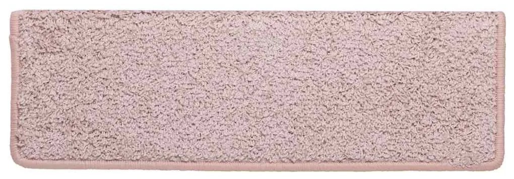30 db fehér és rózsaszín lépcsőszőnyeg, téglalap alakú széllel, 65 x 21 x 4 cm