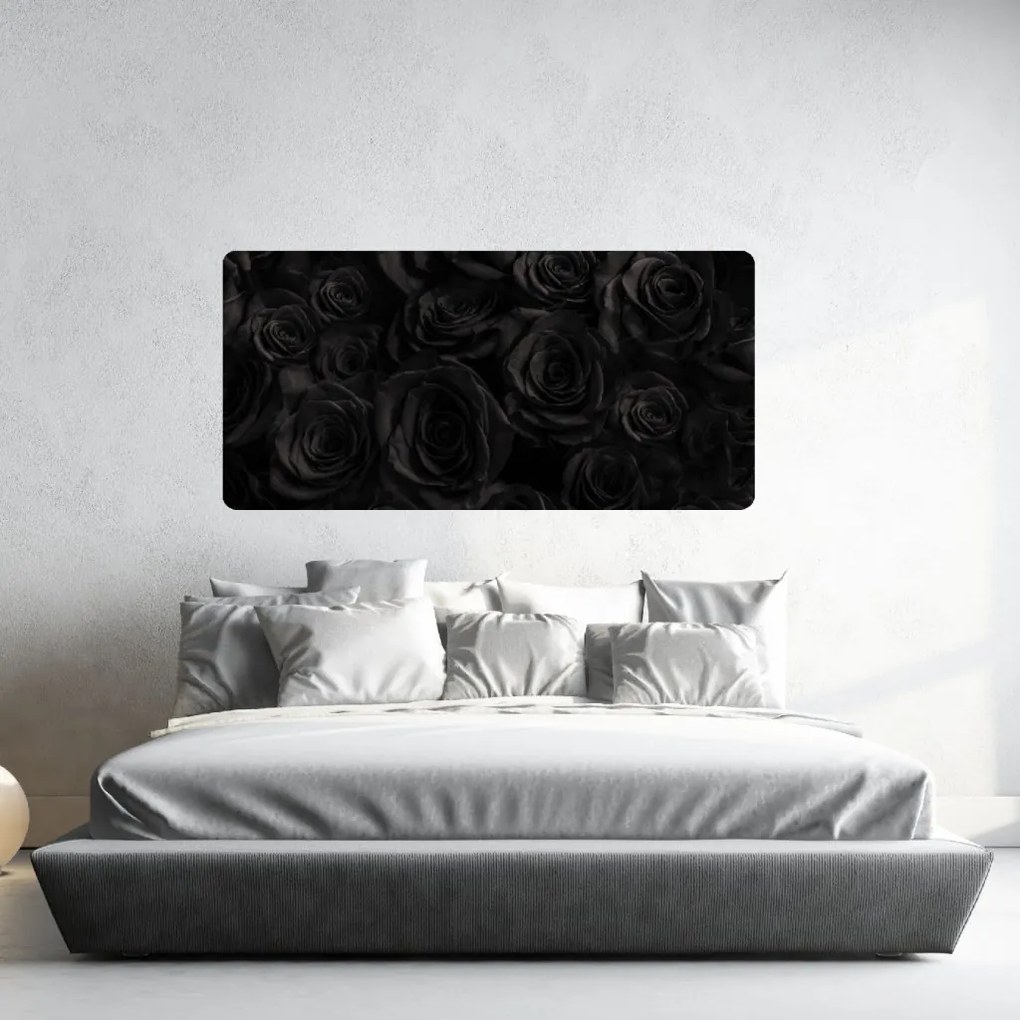 PIPPER. Öntapadós textiltapéta "Fekete rózsák"