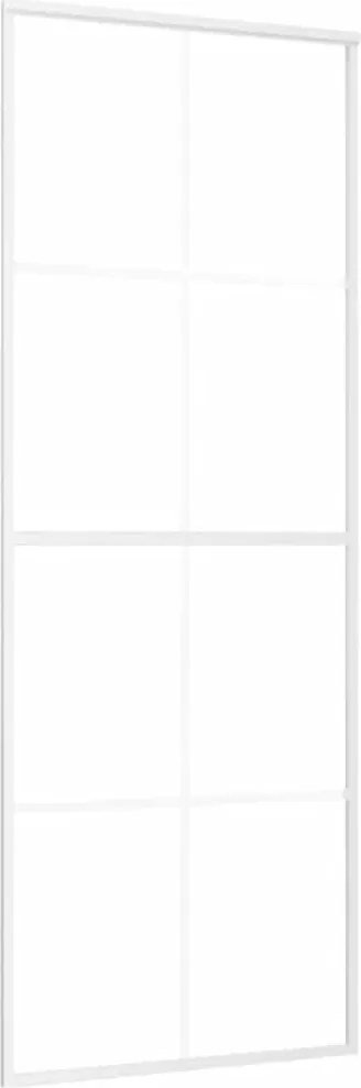 vidaXL fehér ESG üveg és alumínium tolóajtó 76 x 205 cm