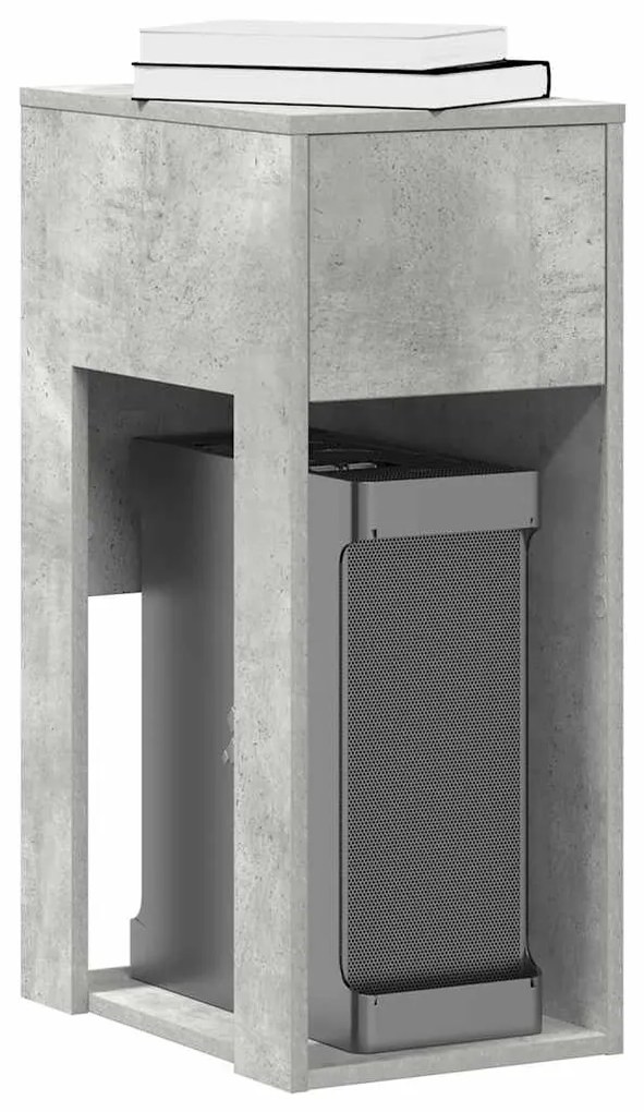 számítógépes toronyállvány fiókkal betonszürke 30x44x74cm beton