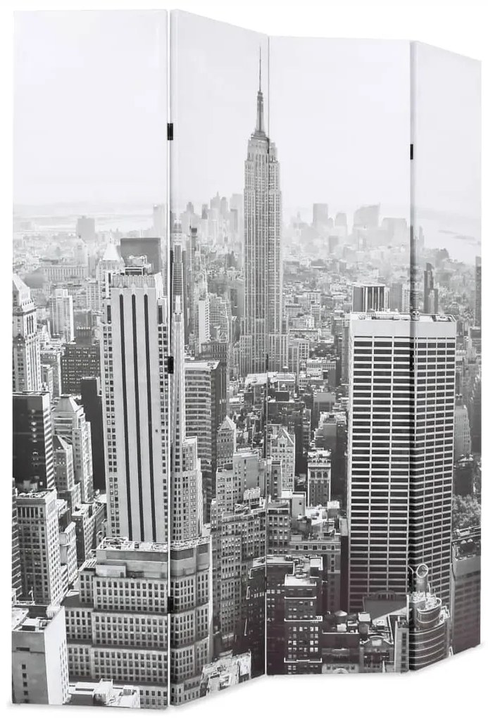 fekete-fehér New York mintás paraván 160 x 170 cm