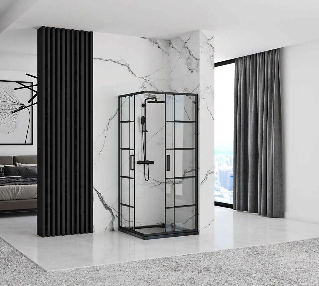 Zuhanykabin Rea Concept Black 80x80