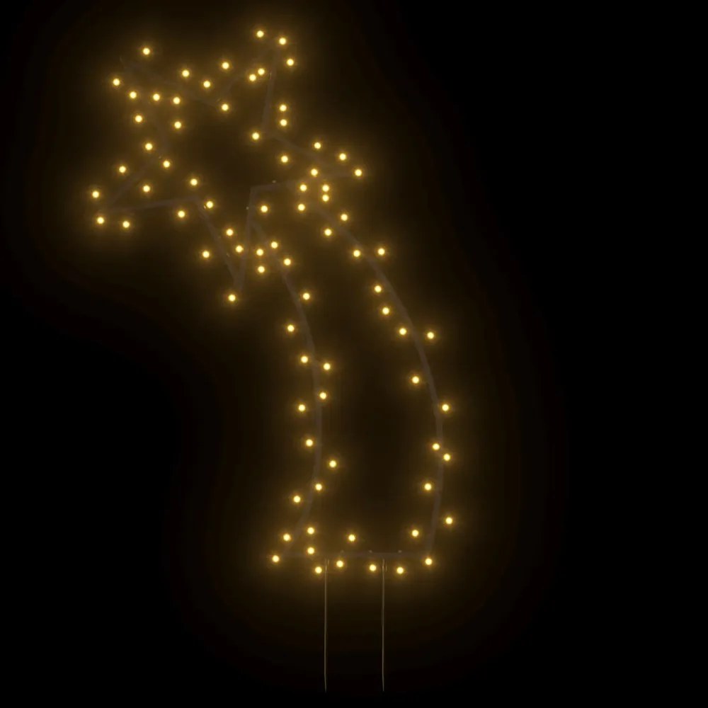 karácsonyi hullócsillag fénydekoráció cövekkel 80 LED 62 cm