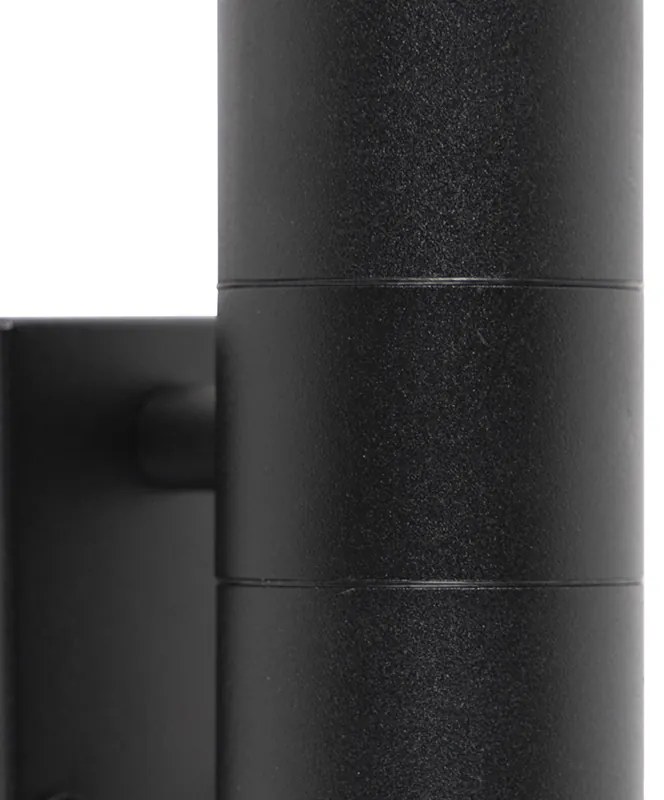 Kültéri fali lámpa fekete 2-lámpás mozgásérzékelővel IP44 - Duo