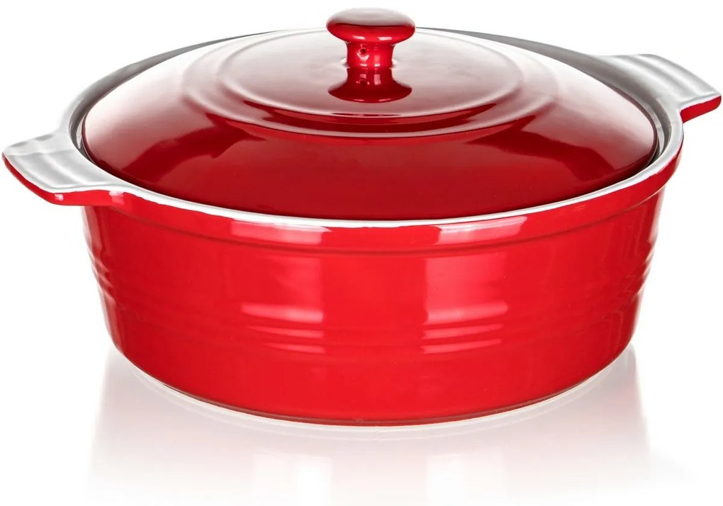 Banquet Culinaria Red kerek forma sütőedény fedéllel 3 l, 3 l