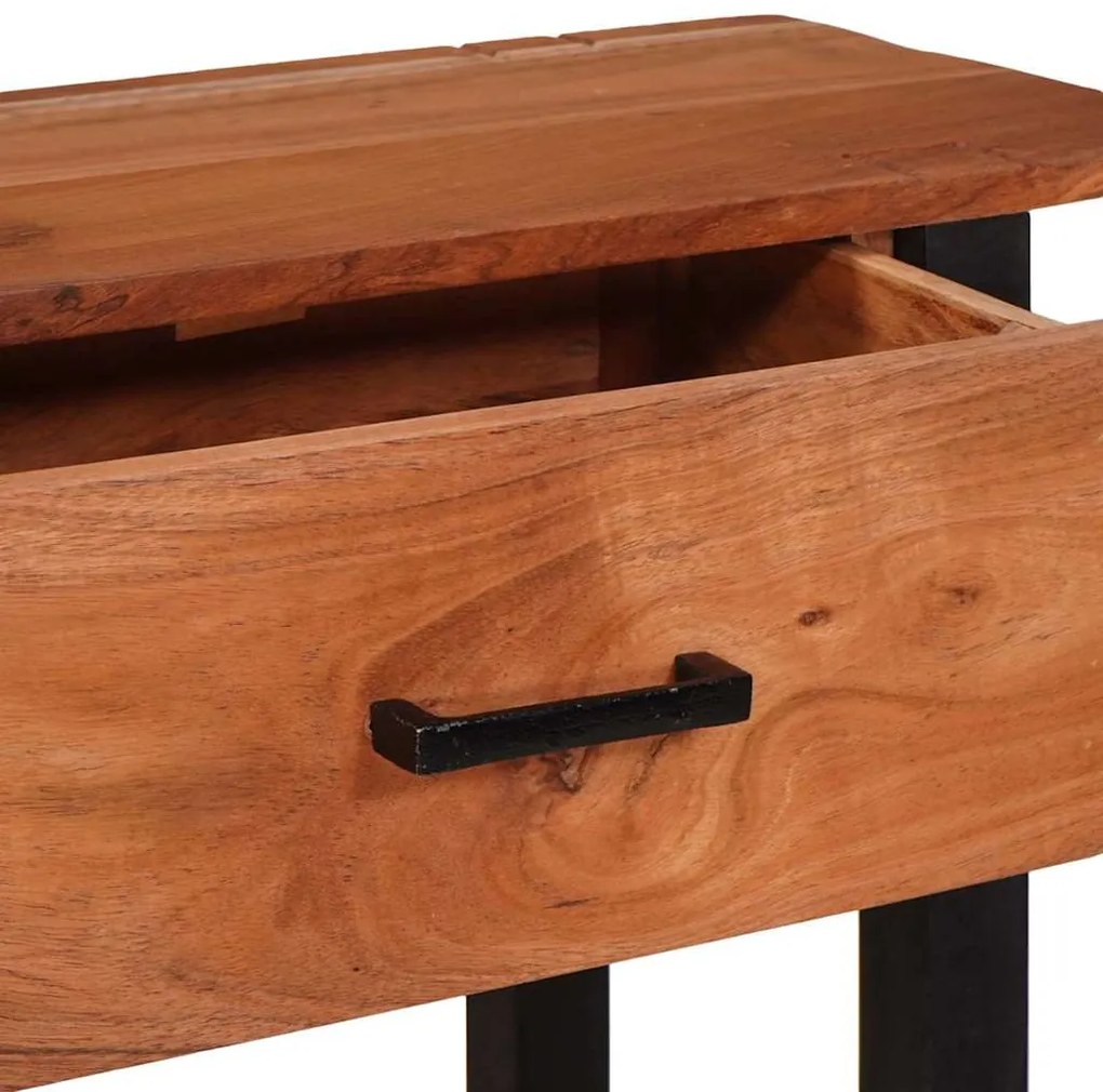 Konzolasztal fiókkal Barna 110 x 30 x 75 cm tömör akácfa