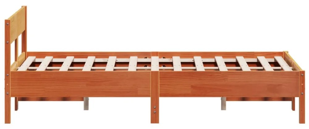viaszbarna tömör fenyőfa ágy matrac nélkül 120 x 200 cm