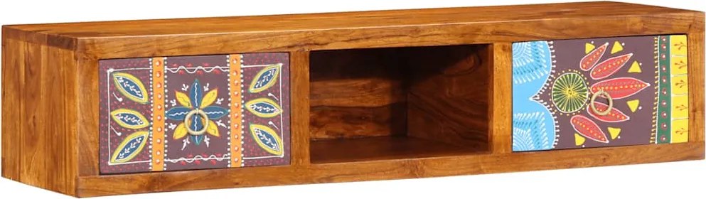 vidaXL tömör akácfa többszínű TV-szekrény 100x30x22