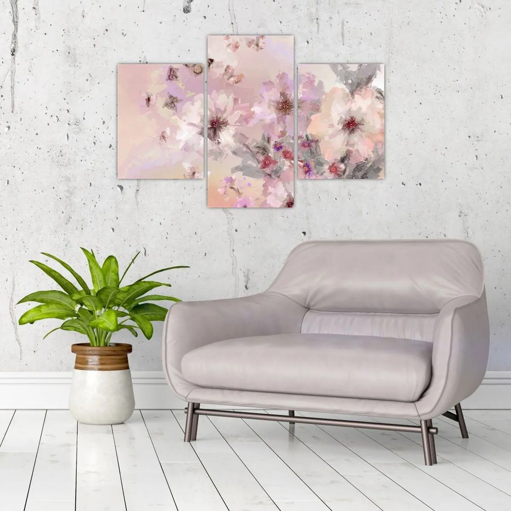 Kép - Művészeti kollázs pillangókkal (90x60 cm)