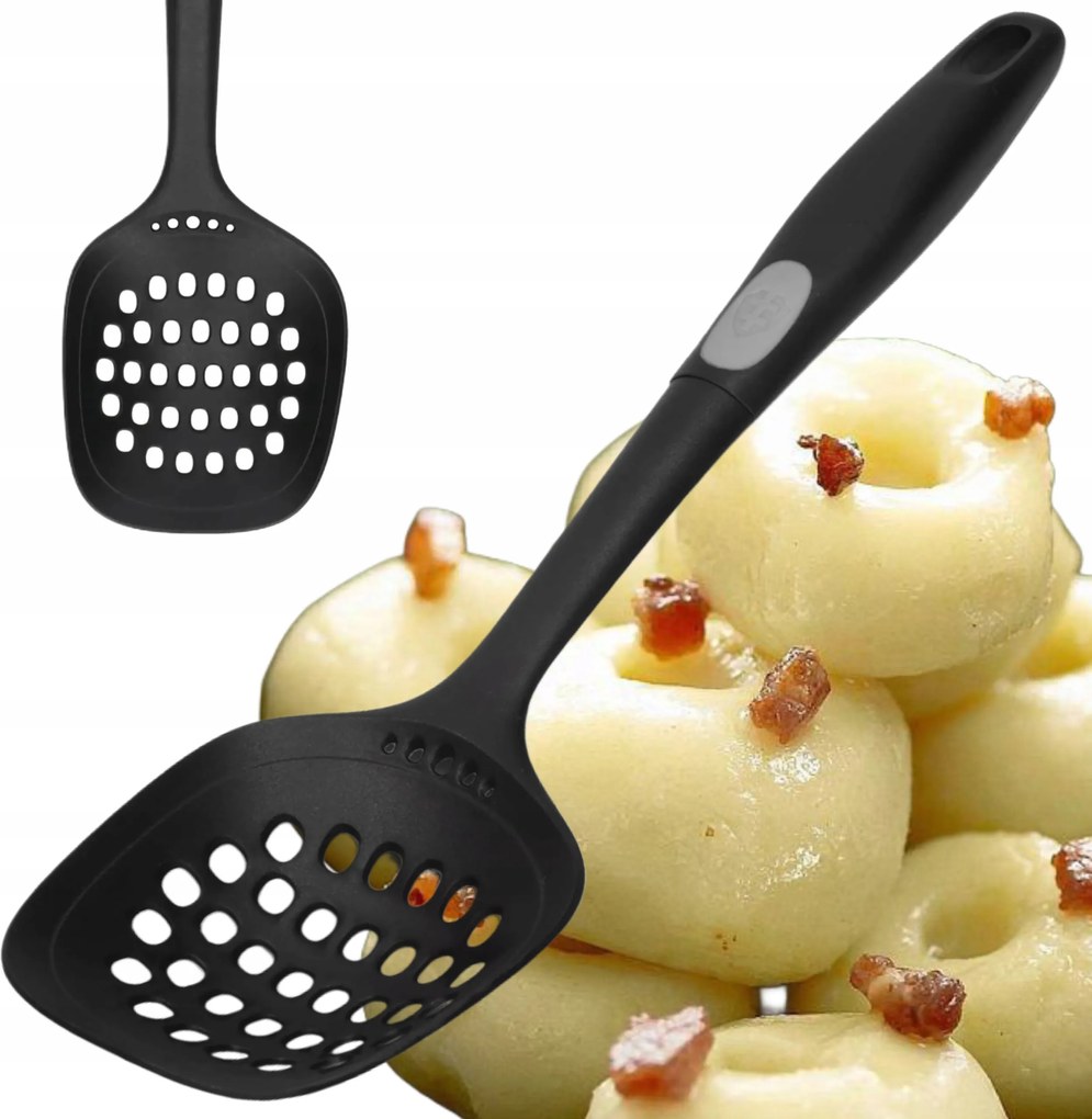 Szűrőkanál Szűrő, Merítőháló, Lyukas Felhasználóháló Zwieger Fekete Hableszedő Kanál